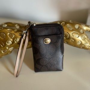 Dark Brown Coach wristlet